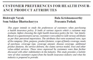 Customer Preferences For Health Insurance Product Attributes  |  Bishwajit Nayak, Bala Krishnamoorthy, Som Sekhar Bhattacharyya & Prasanta Pathak