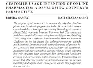 Customer Usage Intention Of Online Pharmacies: A Developing Country’S Perspective | Brinda Sampat & Kali Charan Sabat