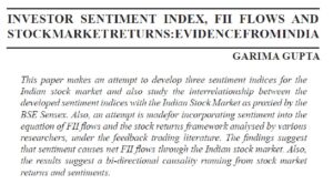 Investor Sentiment Index, FII Flows And Stock Market Returns -  Evidence From India | Garima Gupta