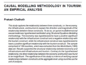 Causal Modelling Methodology In Tourism: An Empirical Analysis | Prakash Chathoth