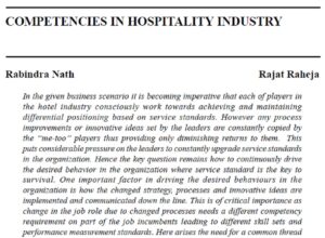 Competencies In Hospitality Industry | Rabindra Nath & Rajat Raheja |