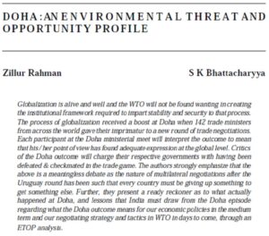 Doha: An Environmental Threat And Opportunity Profile | Zillur Rahman & S K Bhattacharyya