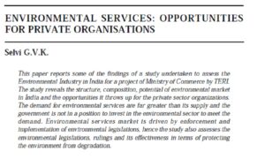 Environmental Services: Opportunities For Private Organisations | Selvi G. V. K.