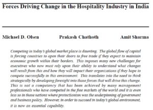 Forces Driving Change in the Hospitality Industry in India | Michael D. Olsen, Prakash Chathoth & Amit Sharma