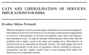 GATS And Liberalisation Of Services: Implications For India | Krushna Mohan Pattanaik