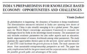India's Preparedness For Knowledge Based Economy: Opportunities And Challenges | Vinnie Jauhari