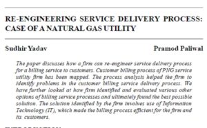 Re-Engineering Service Delivery Process: Case Of A Natural Gas Utility | Sudhir Yadav & Pramod Paliwal