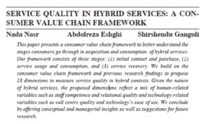 Service Quality In Hybrid Services: A Consumer Value Chain Framework | Nada Nasr,  Abdolreza Eshghi & Shirshendu Ganguli