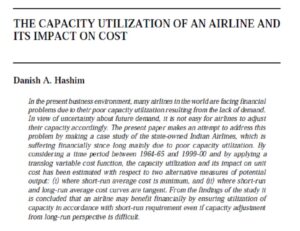 The Capacity Utilization Of An Airline And Its Impact On Cost | Danish A. Hashim