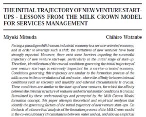 The Initial Trajectory Of New Venture Startups - Lessons From The Milk Crown Model For Services Management | Miyuki Mitsuda & Chihiro Watanbe