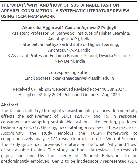 The ‘What’, ‘Why’ And ‘How’ Of Sustainable Fashion Apparel Consumption ...